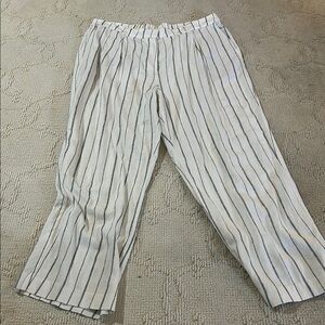 Old Navy White Dress Pants with Classic Stripes